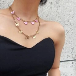 Collier Ras Du Cou Vintage Avec Pendentif Papillon 8 Collier Ras Du Cou Vintage Avec Pendentif Papillon -Vintage Soldes collier ras du cou vintage avec pendentif papillon