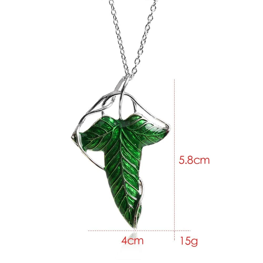Collier Vintage Argenté Avec Pendentif Feuille Verte 6 Collier Vintage Argenté Avec Pendentif Feuille Verte – Image 6
