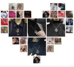 Collier Vintage En Pentagramme Avec Pendentif Tête De Chèvre -Vintage Soldes collier vintage en pentagramme avec pendentif tete de chevre