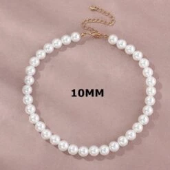 Collier Vintage Imitation Perle Blanc Pour Femme -Vintage Soldes collier vintage imitation perle blanc pour femme 1