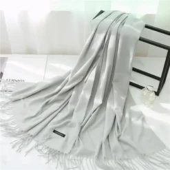 Echarpe Unie Et Chaude Imitation Cachemire 15 Echarpe Unie Et Chaude Imitation Cachemire -Vintage Soldes echarpe unie et chaude imitation cachemire gris 2