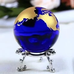 Globe Feng Shui Bleu Doré -Vintage Soldes globe feng shui bleu dore 4