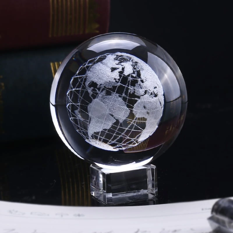 Globe Verre Terrestre Cristal Ornement Vintage 2 Globe Verre Terrestre Cristal Ornement Vintage – Image 2