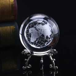 Globe Verre Terrestre Cristal Ornement Vintage