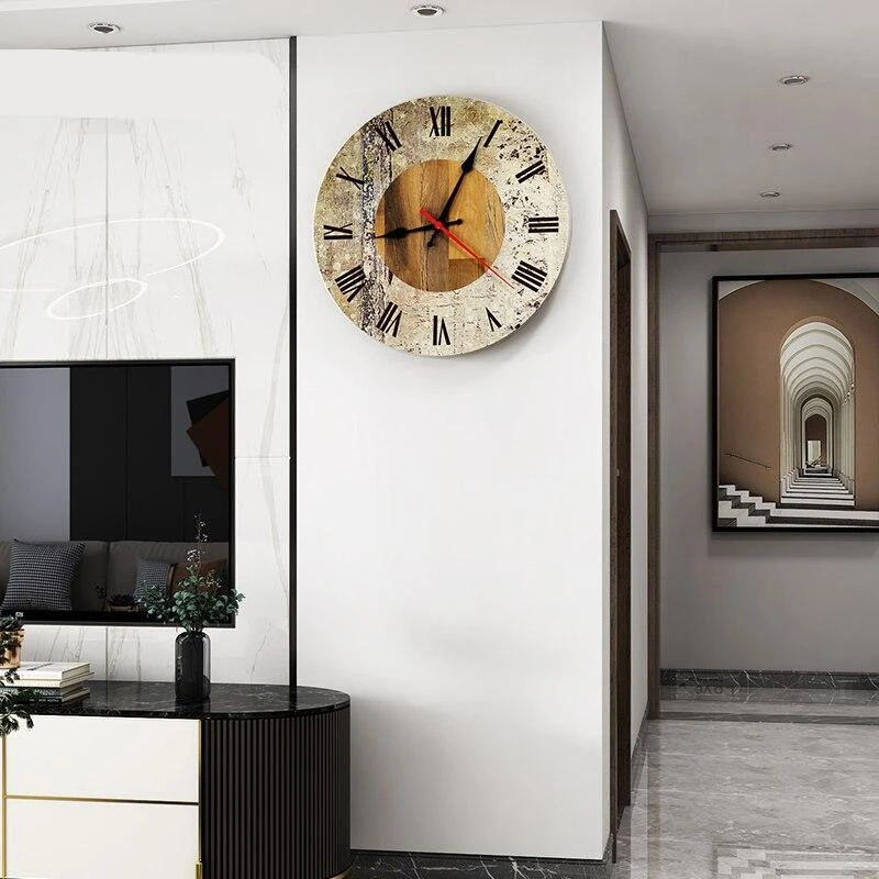 Grande Horloge Vintage Ronde Silencieuse 3 Grande Horloge Vintage Ronde Silencieuse – Image 3