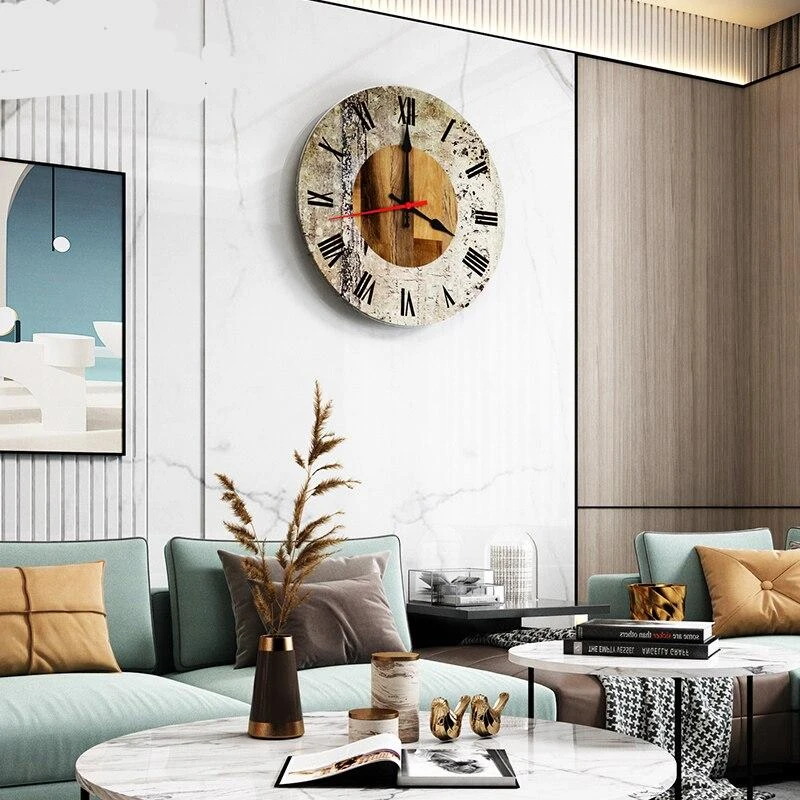 Grande Horloge Vintage Ronde Silencieuse 4 Grande Horloge Vintage Ronde Silencieuse – Image 4