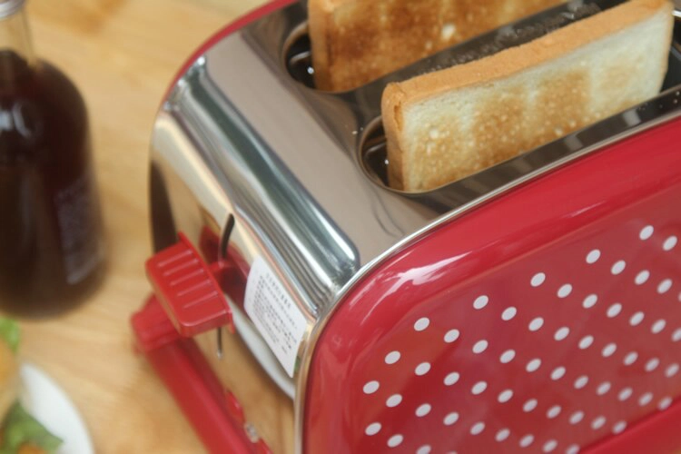 Grille-pain Vintage Rétro Rouge à Pois Blanc 3 Grille-pain Vintage Rétro Rouge à Pois Blanc – Image 3