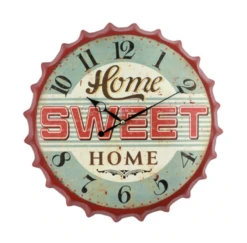 Horloge 3D En Fer Rétro Capsule De Bouteille « HOME SWEET HOME »