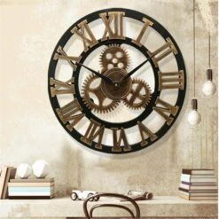 Horloge Engrenage Apparent Style Industriel -Vintage Soldes horloge engrenage apparent style industriel