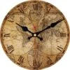 Horloge Murale De La Carte Du Monde Vintage