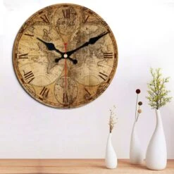 Horloge Murale De La Carte Du Monde Vintage -Vintage Soldes horloge murale de la carte du monde vintage 4