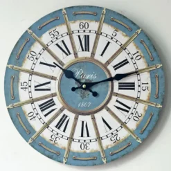 Horloge Murale Vintage Paris 1807 En Bois Et Bambou