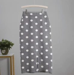 Jupe Crayon Tricotée à Pois Vintage Pour Femme -Vintage Soldes jupe crayon tricotee a pois vintage pour femme 4