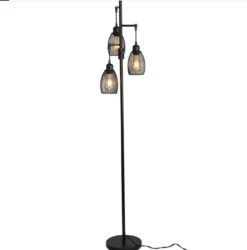 Lampadaire Vintage Industriel Avec 3 Abat-jour Suspendus -Vintage Soldes lampadaire vintage industriel avec 3 abat jour suspendus 4