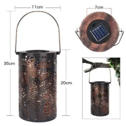 Lanterne Solaire Suspendu Style Rétro En Métal -Vintage Soldes lanterne solaire suspendu style retro en metal 6