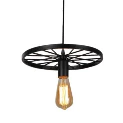 Luminaire Suspendu Roue Vintage En Fer -Vintage Soldes luminaire suspendu roue vintage en fer noir