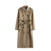 Manteau Trench Long Beige Vintage Pour Femme