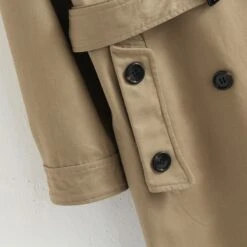 Manteau Trench Long Beige Vintage Pour Femme -Vintage Soldes manteau trench long beige vintage pour femme 3