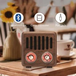 Mini Enceinte Cubique Style Rétro -Vintage Soldes mini enceinte cubique style retro 1