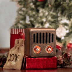 Mini Enceinte Cubique Style Rétro -Vintage Soldes mini enceinte cubique style retro