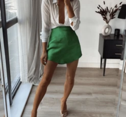 Mini Jupe Rétro Chic Satinée Pour Femme -Vintage Soldes mini jupe retro chic satinee pour femme 3