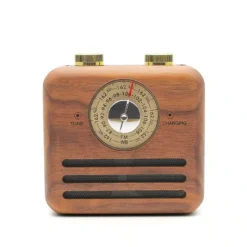 Mini Radio Sans Fil Haut-parleur Bluetooth Bois Rétro