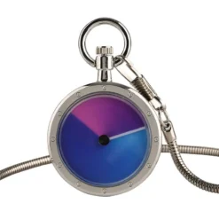 Montre à Gousset Avec Cadran Bleu Et Mauve Sans Chiffre -Vintage Soldes montre a gousset avec cadran bleu et mauve sans chiffre