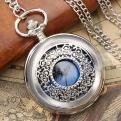 Montre à Gousset Avec Cadran Bleu étoilé -Vintage Soldes montre a gousset avec cadran bleu etoile 3