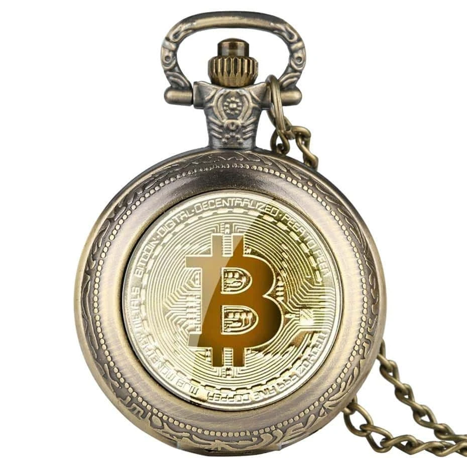 Montre à Gousset Avec Symbole Du Bitcoin 3 Montre à Gousset Avec Symbole Du Bitcoin – Image 3