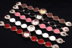 Montre Bracelet Rond Vintage à Quartz Pour Femmes Marron -Vintage Soldes montre bracelet rond vintage a quartz pour femmes rose 17