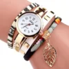 Montre Bracelet Vintage Avec Pendentif Feuille
