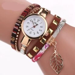 Montre Bracelet Vintage Avec Pendentif Feuille -Vintage Soldes montre bracelet vintage avec pendentif feuille 5