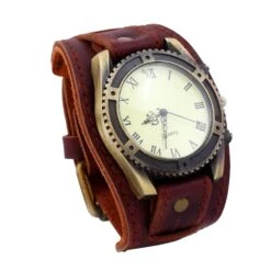 Montre Bracelet Vintage En Faux Cuir Avec Chiffres Romains