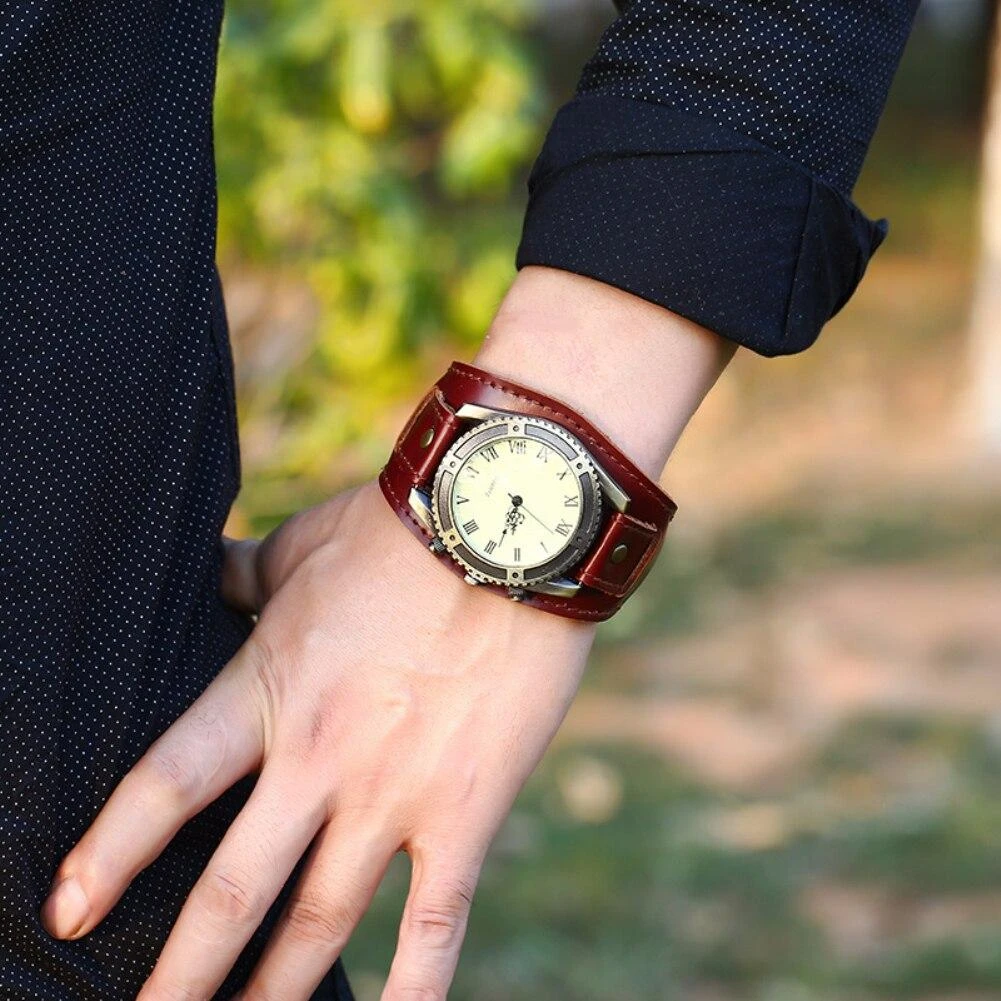 Montre Bracelet Vintage En Faux Cuir Avec Chiffres Romains 2 Montre Bracelet Vintage En Faux Cuir Avec Chiffres Romains – Image 2