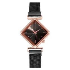 Montre Design Rétro Carré Incliné Pour Femme -Vintage Soldes montre design retro carre incline pour femme noir