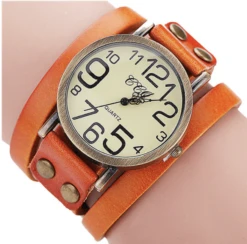 Montre Vintage Quartz Avec Bracelet En Imitation Cuir -Vintage Soldes montre vintage quartz avec bracelet en imitation cuir 3