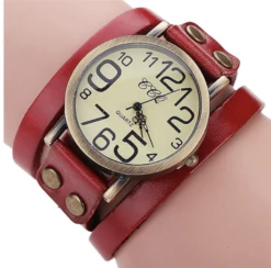Montre Vintage Quartz Avec Bracelet En Imitation Cuir -Vintage Soldes montre vintage quartz avec bracelet en imitation cuir 4