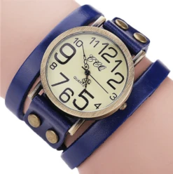 Montre Vintage Quartz Avec Bracelet En Imitation Cuir -Vintage Soldes montre vintage quartz avec bracelet en imitation cuir 5