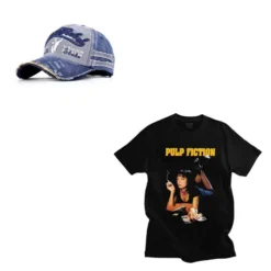 Pack T-Shirt Pulp Fiction Et Casquette De Baseball Vintage