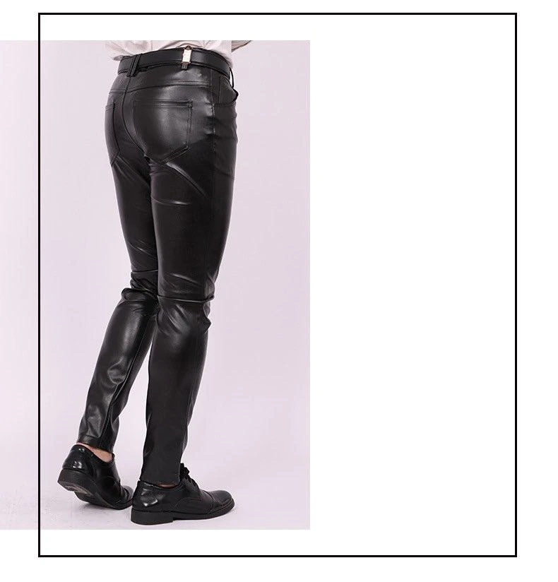 Pantalon Slim En Cuir Vintage Pour Homme 9 Pantalon Slim En Cuir Vintage Pour Homme – Image 9