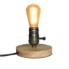 Petite Lampe De Chevet Rétro En Bois