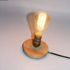 Petite Lampe De Chevet Rétro En Bois -Vintage Soldes petite lampe de chevet retro en bois 3