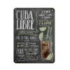 Plaque Vintage En Métal Cocktail « Cuba Libre »