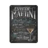 Plaque Vintage En Métal Cocktail « Expresso Martini »