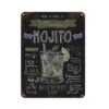 Plaque Vintage En Métal Cocktail « Mojito »
