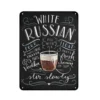 Plaque Vintage En Métal Cocktail « White Russian »