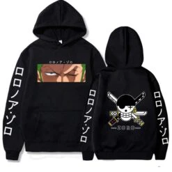 Pull One Piece à Capuche Imprimé Dessin Animé Roronoa Zoro Vintage