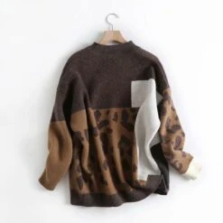 Pull-over Vintage Imprimé Léopard -Vintage Soldes pull over vintage imprime leopard 2