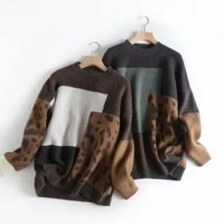 Pull-over Vintage Imprimé Léopard -Vintage Soldes pull over vintage imprime leopard 3
