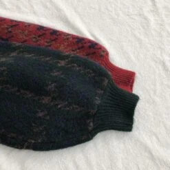 Pull Vintage En Patchwork à Manches Lanternes Pour Femme -Vintage Soldes pull vintage en patchwork a manches lanternes pour femme 5